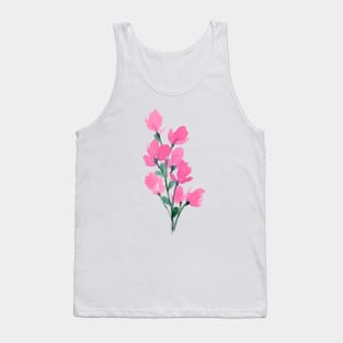 Pink Watercolor Wild Flower Tank Top